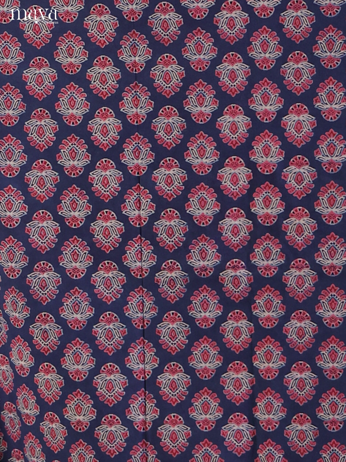 Blue with Maroon- Ajrakh Salwar Unstitch