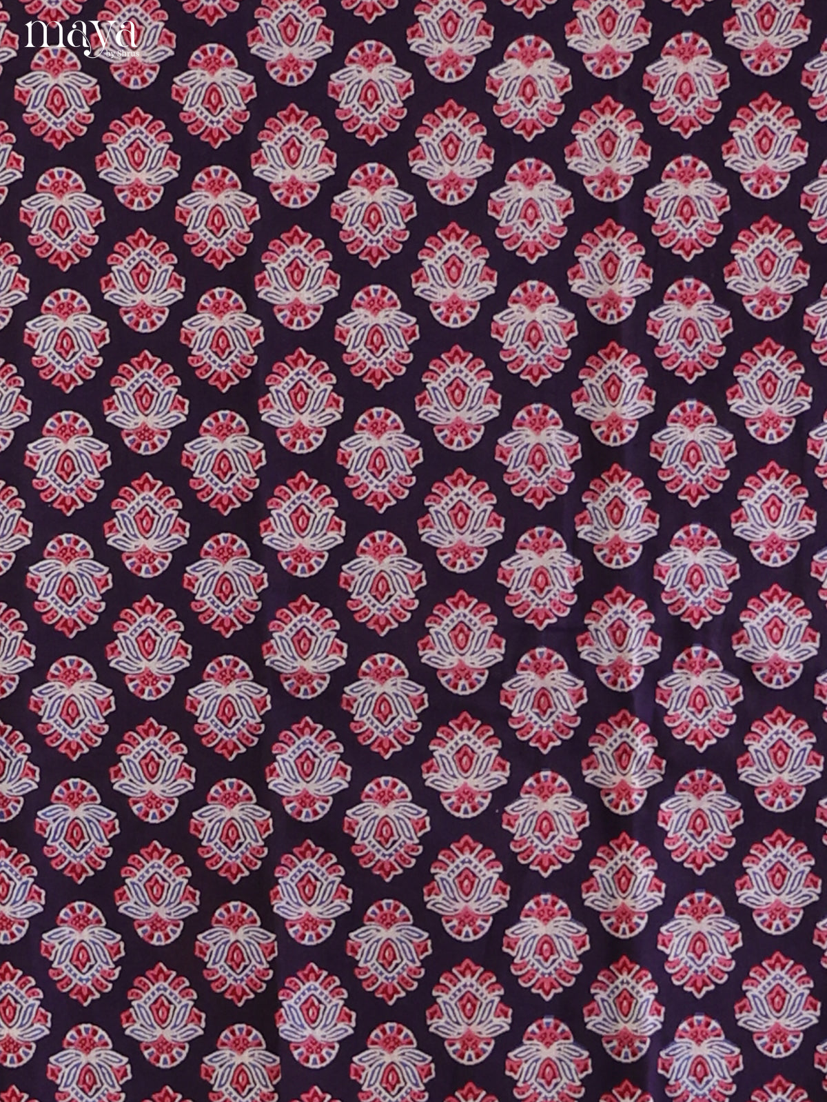 Black with Maroon - Ajrakh Salwar Unstitch