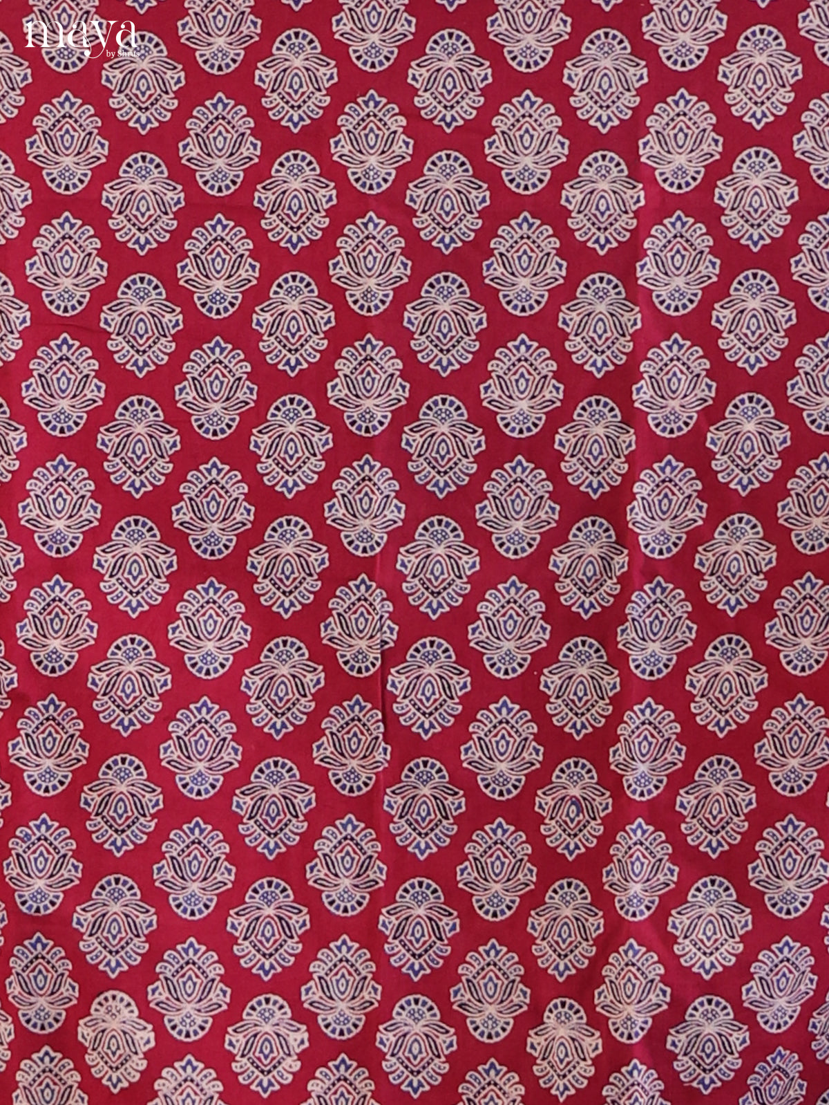Maroon with Blue- Ajrakh Salwar Unstitch