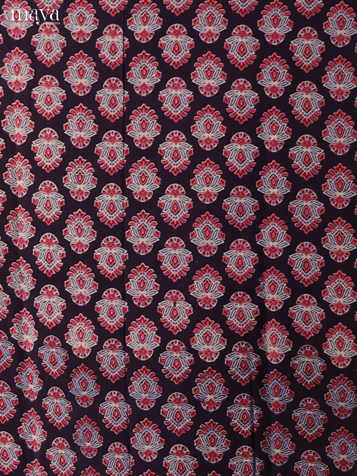 Black with Maroon - Ajrakh Salwar Unstitch
