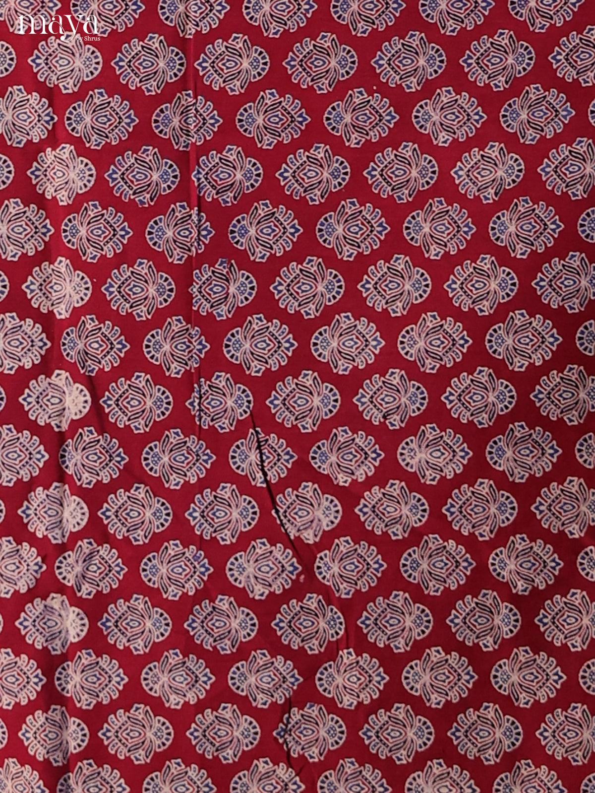 Maroon with Blue - Ajrakh Salwar Unstitch