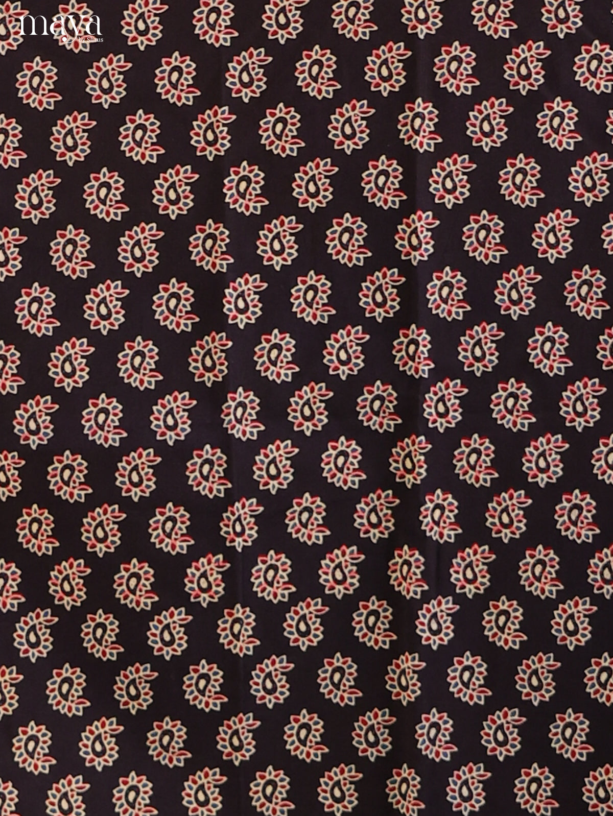 Black with Maroon- Ajrakh Salwar Unstitch