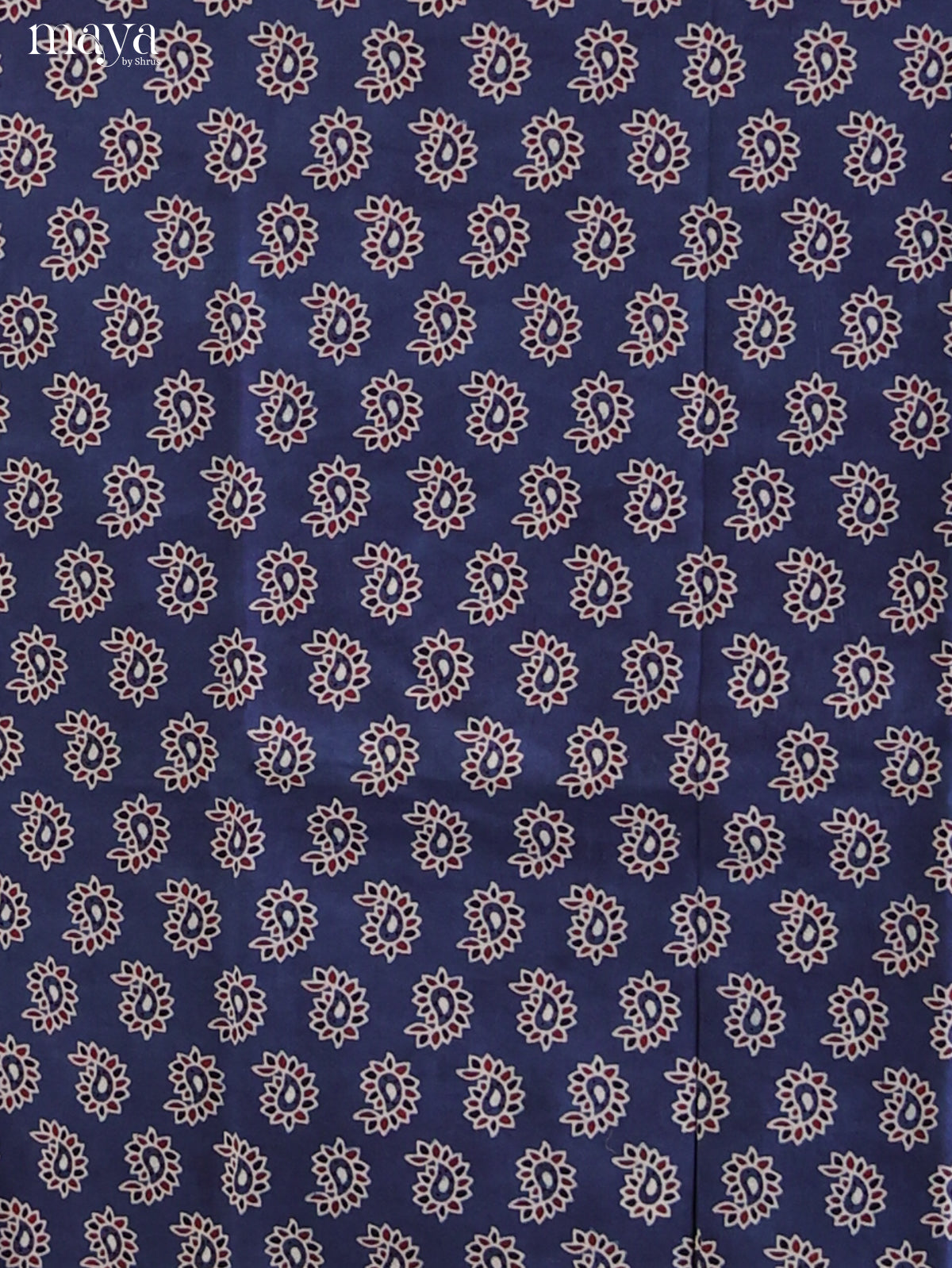 Blue with maroon- Ajrakh Salwar Unstitch