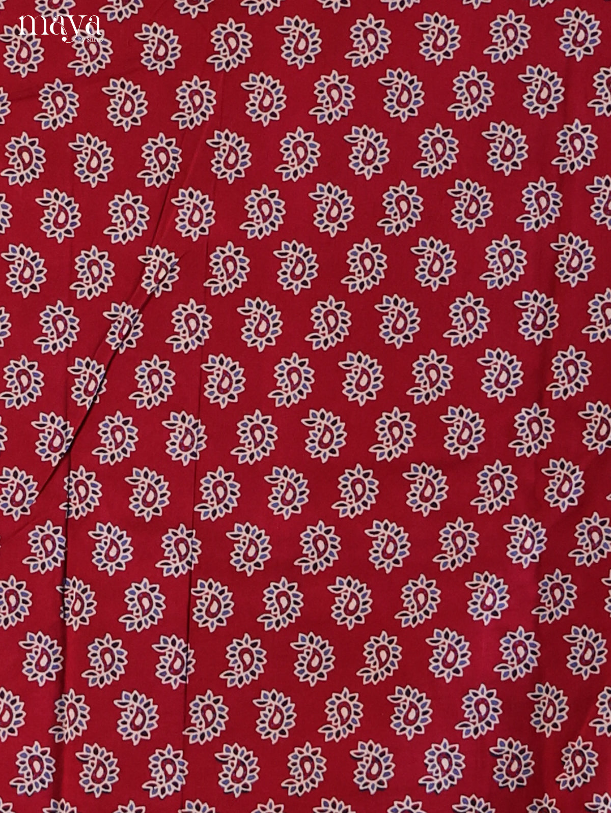 Maroon with Blue - Ajrakh Salwar Unstitch