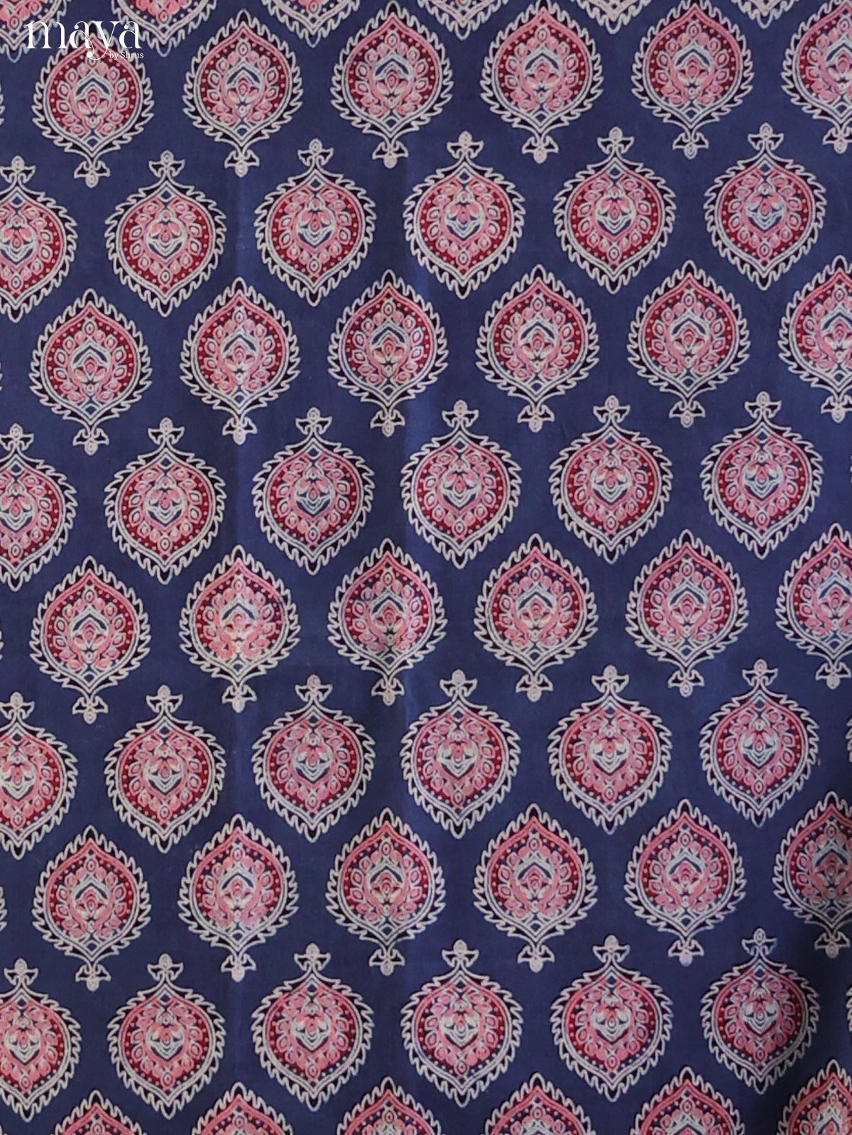 Blue with Maroon - Ajrakh Salwar Unstitch