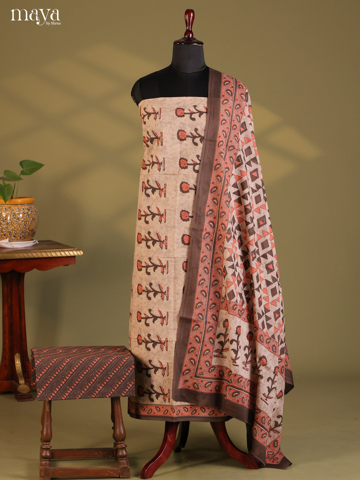 Brown - Cotton salwar