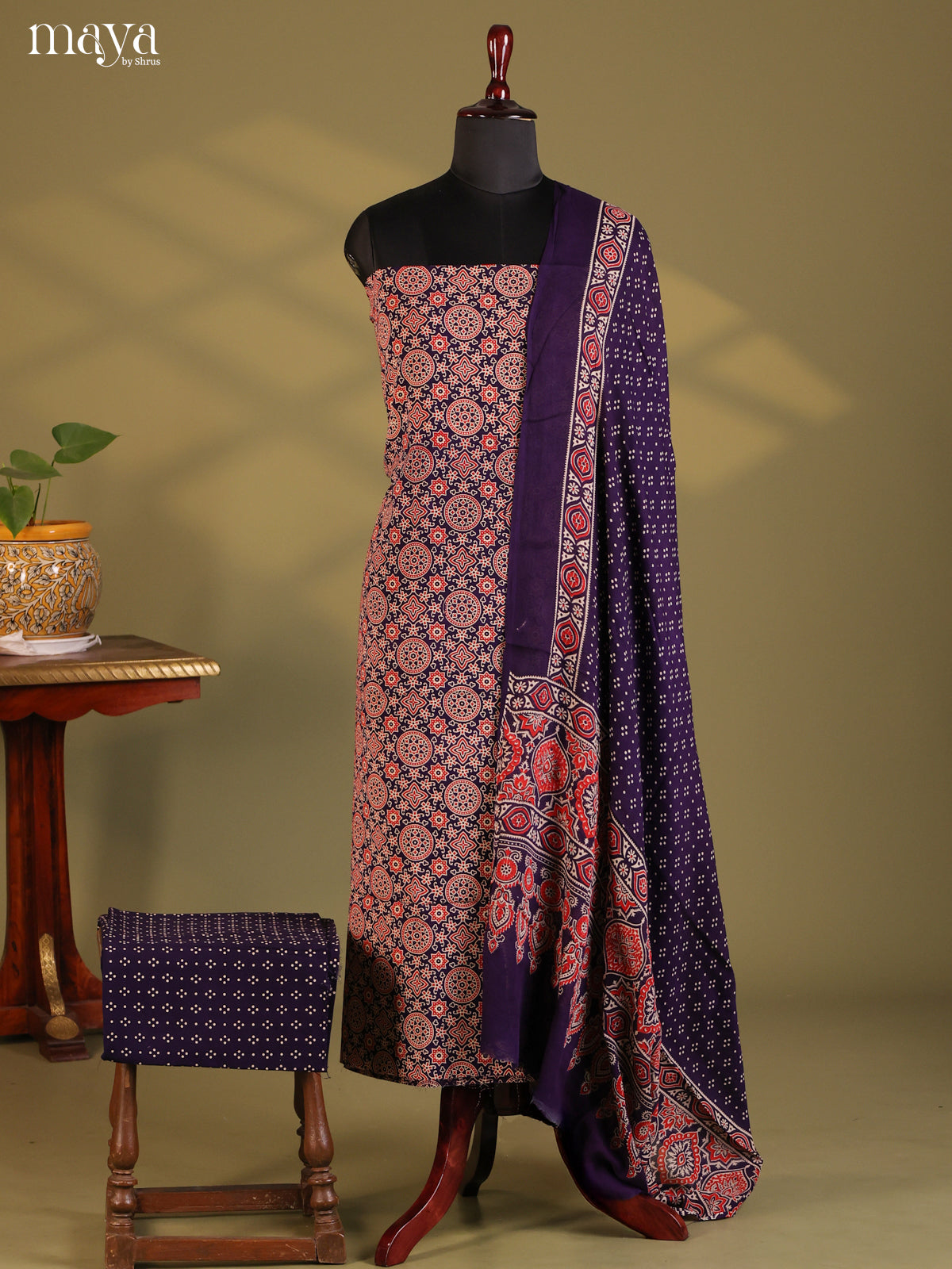 Violet - Ajrakh Salwar Unstitch
