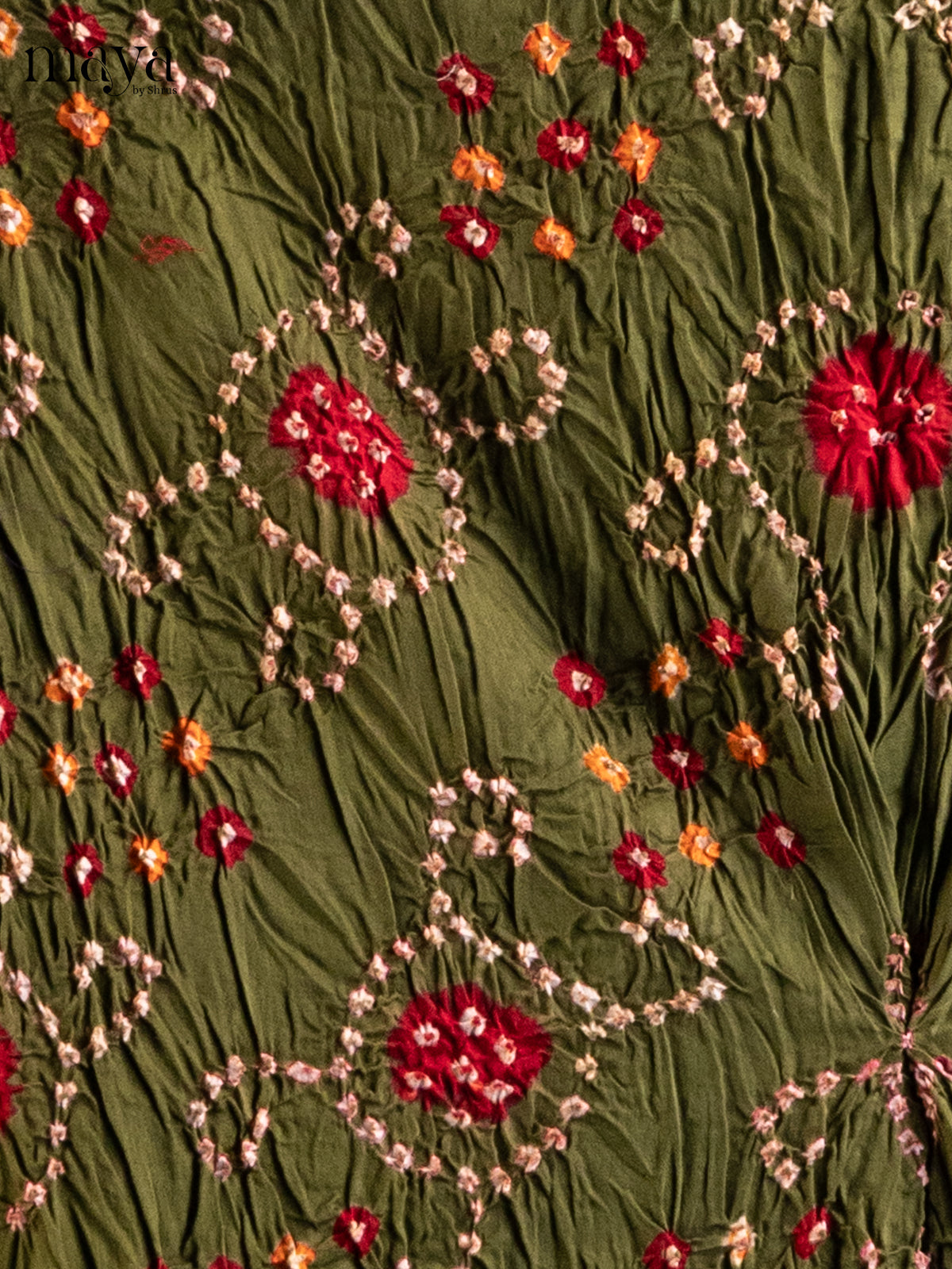 Green & Red - Bandhini salwar Unstitch
