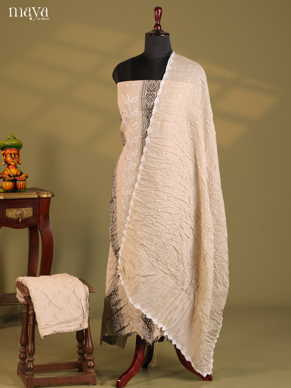 Grey - Bandhini salwar Unstitch