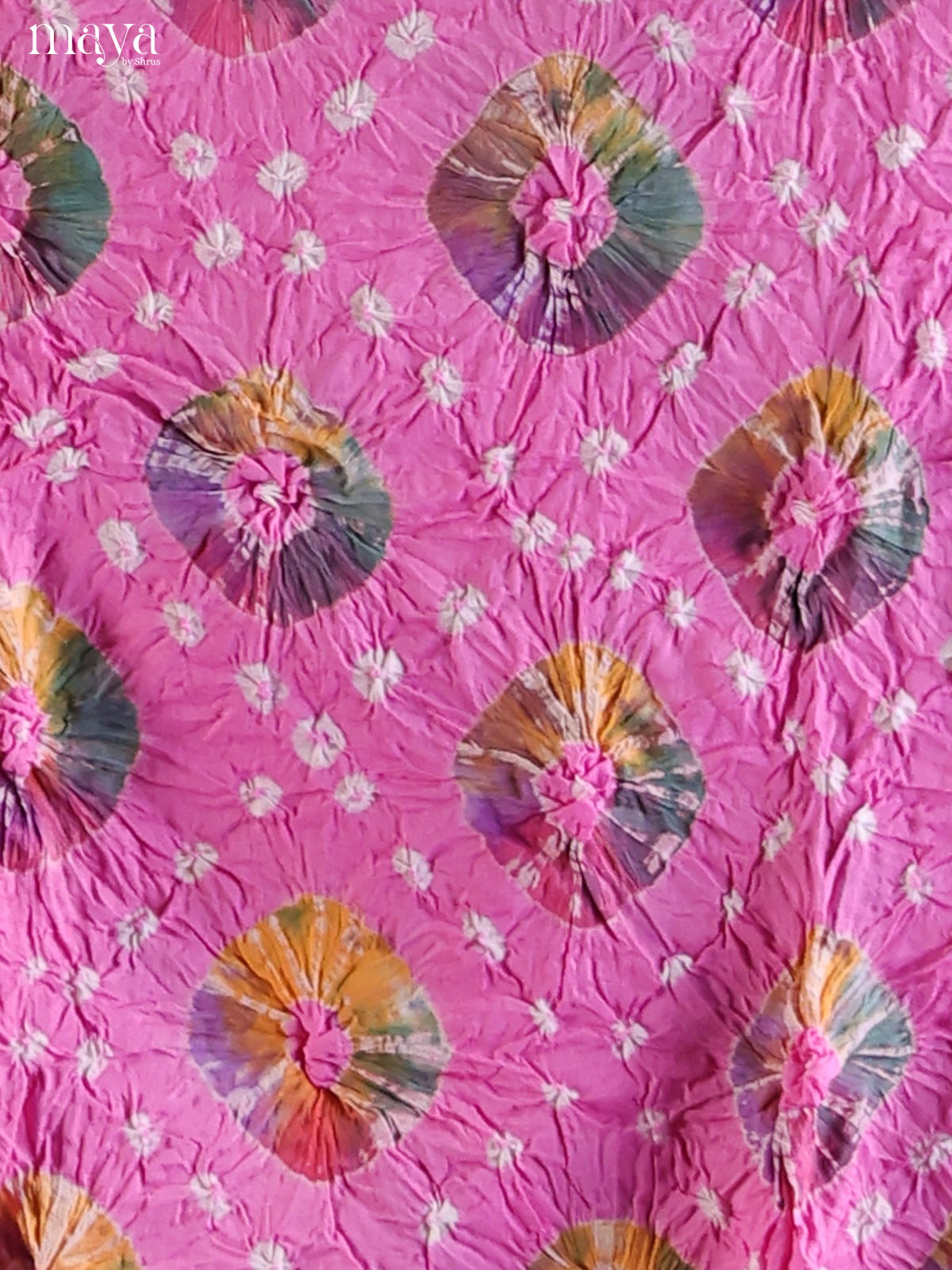 Pink & Yellow - Bandhini salwar Unstitch