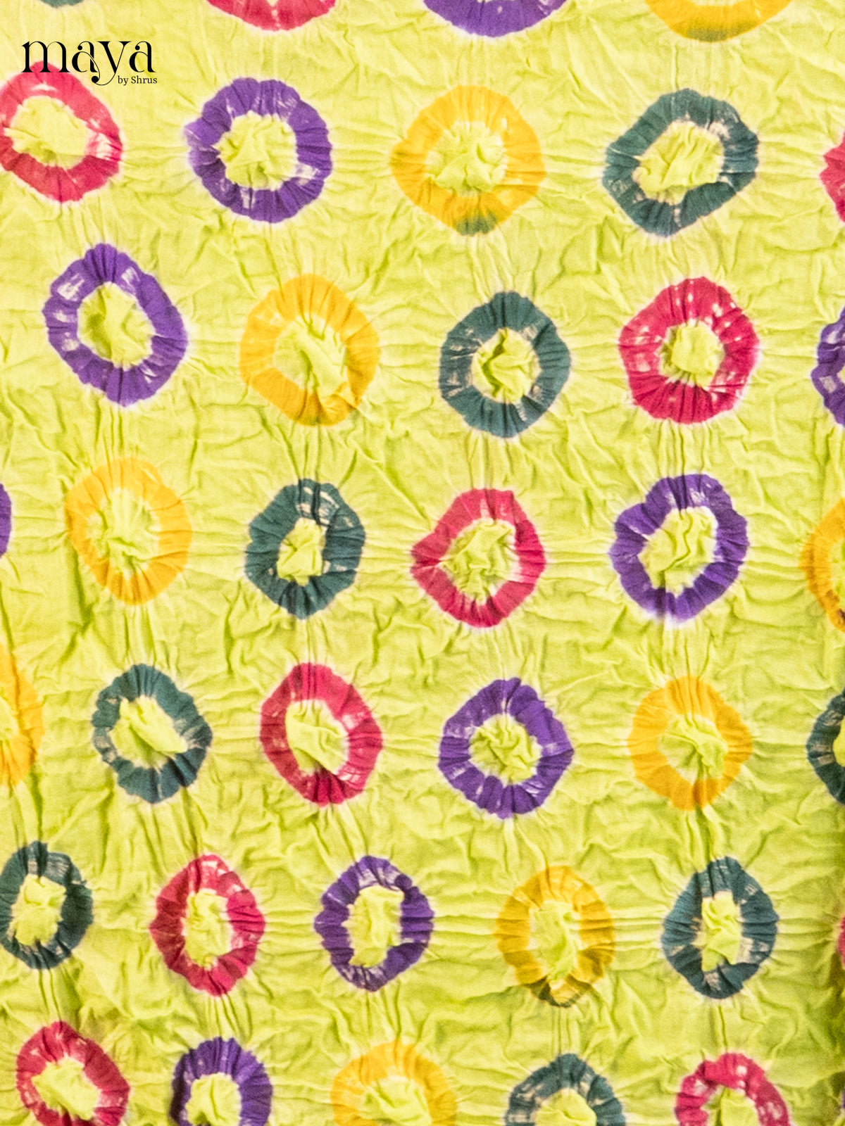 Lime Green & Beige- Bandhini salwar Unstitch