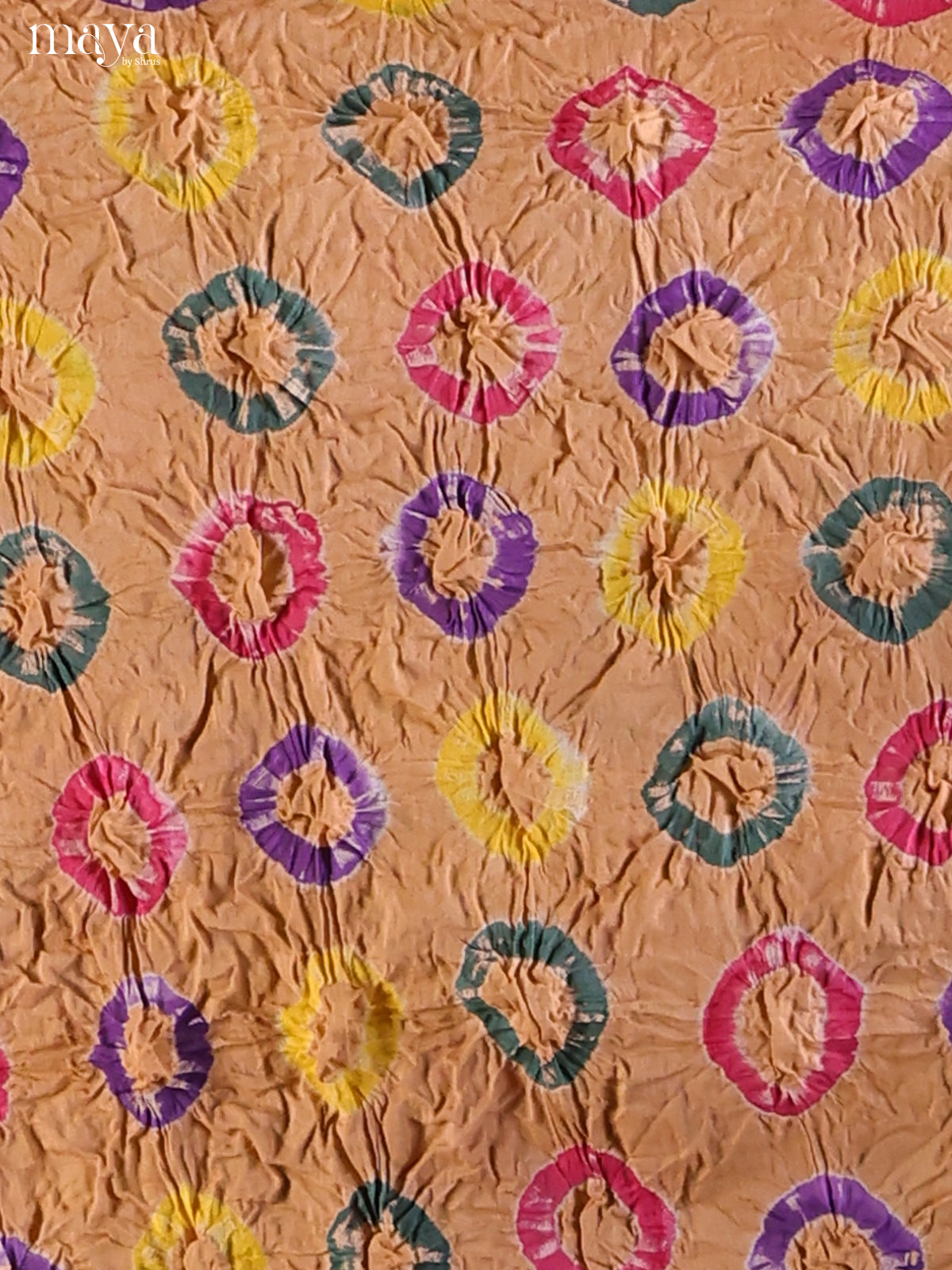 Brown & Pink - Bandhini salwar Unstitch