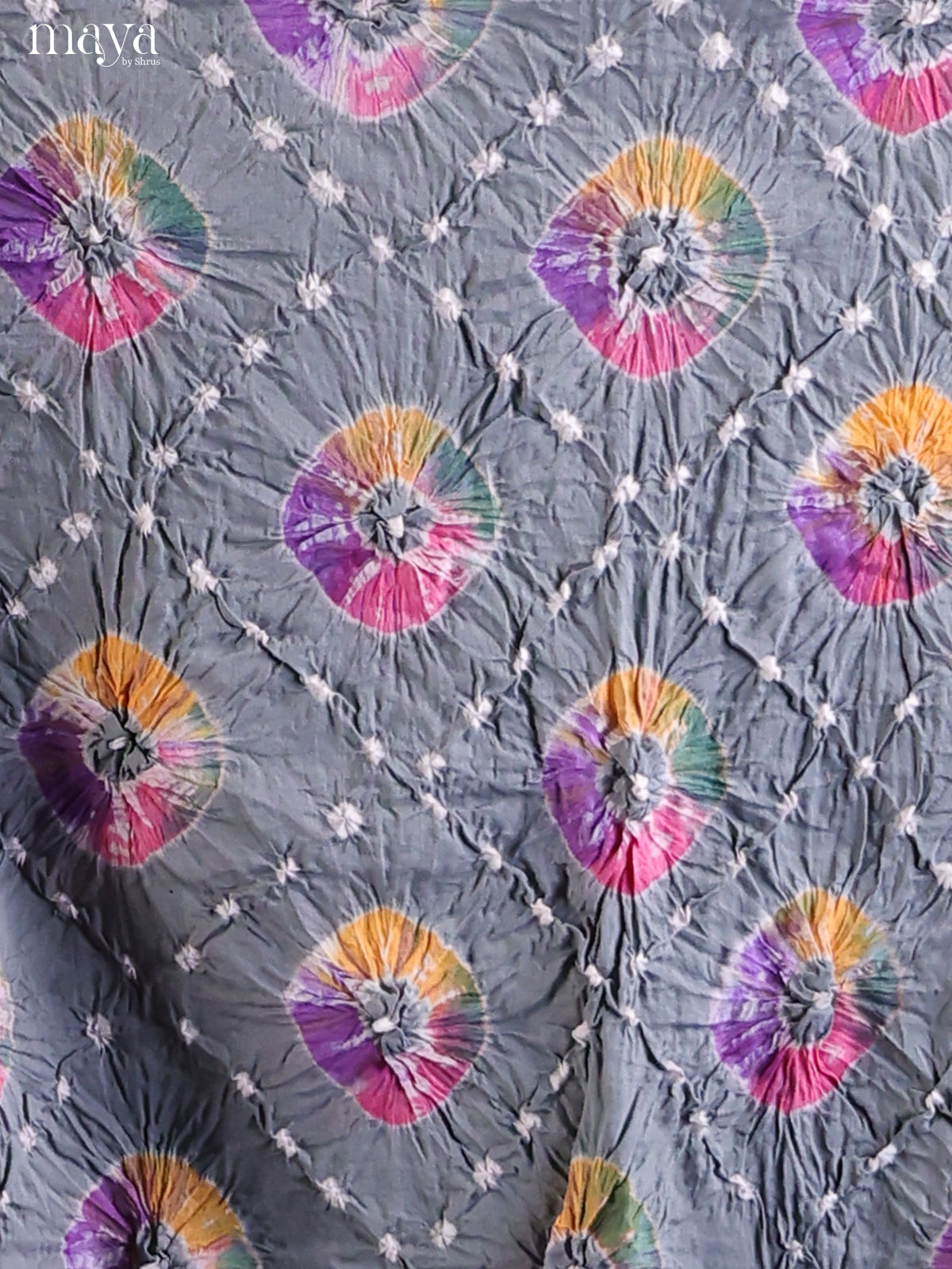 Grey & Pink - Bandhini salwar Unstitch