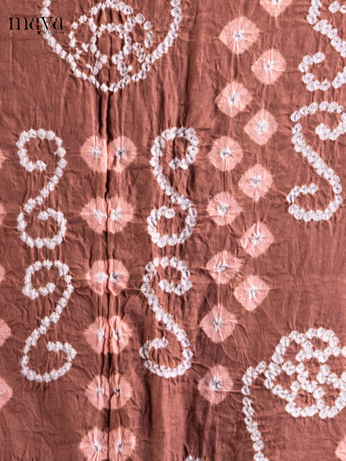 Brown & Peach- Bandhini salwar Unstitch