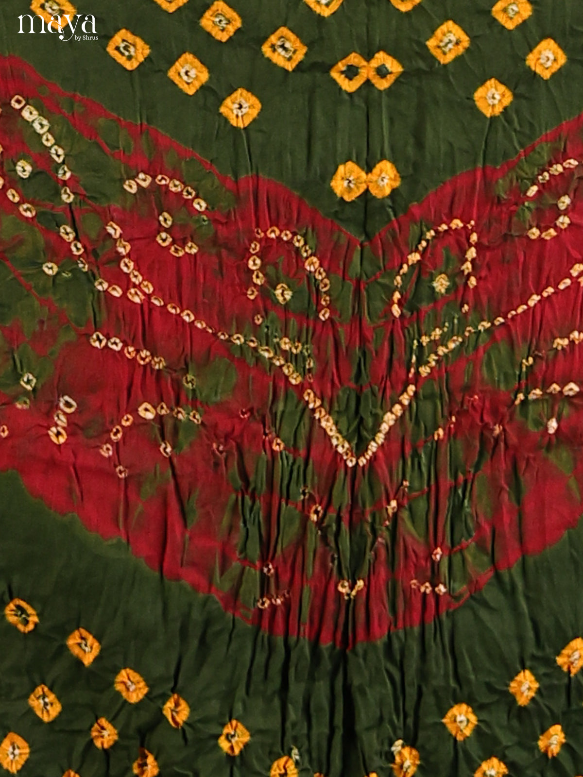 Green & Maroon - Bandhini salwar Unstitch