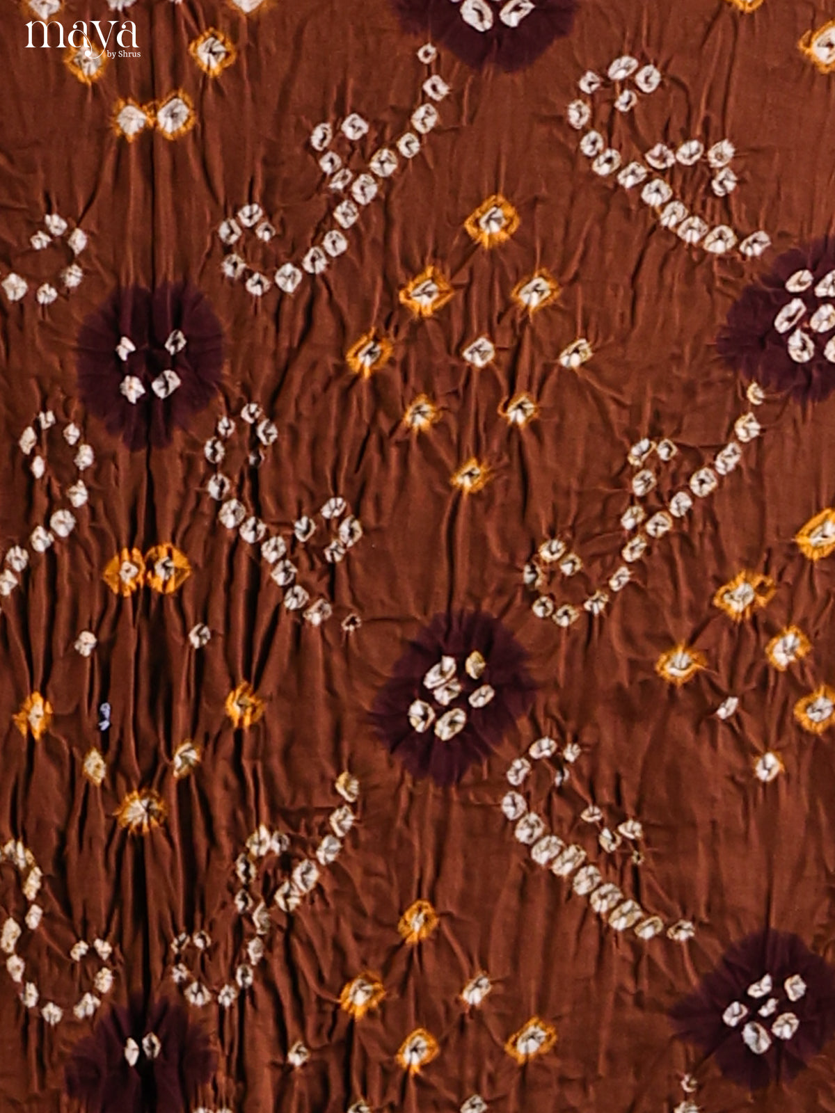 Brown & Maroon - Bandhini salwar Unstitch