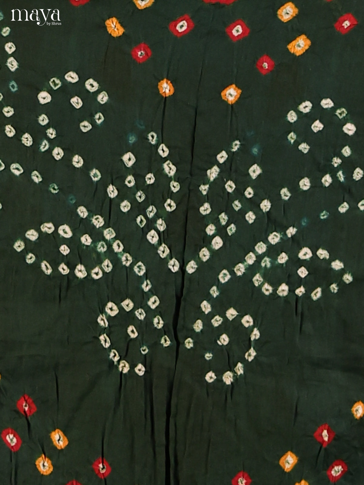 Dark Green & Maroon - Bandhini salwar Unstitch