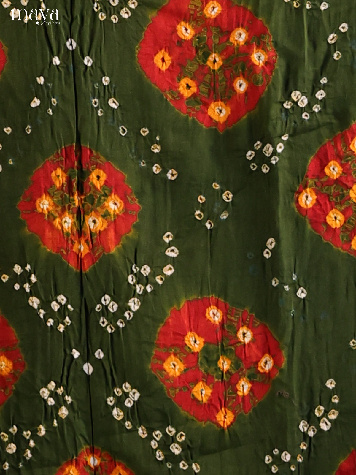 Green & Maroon - Bandhini salwar Unstitch
