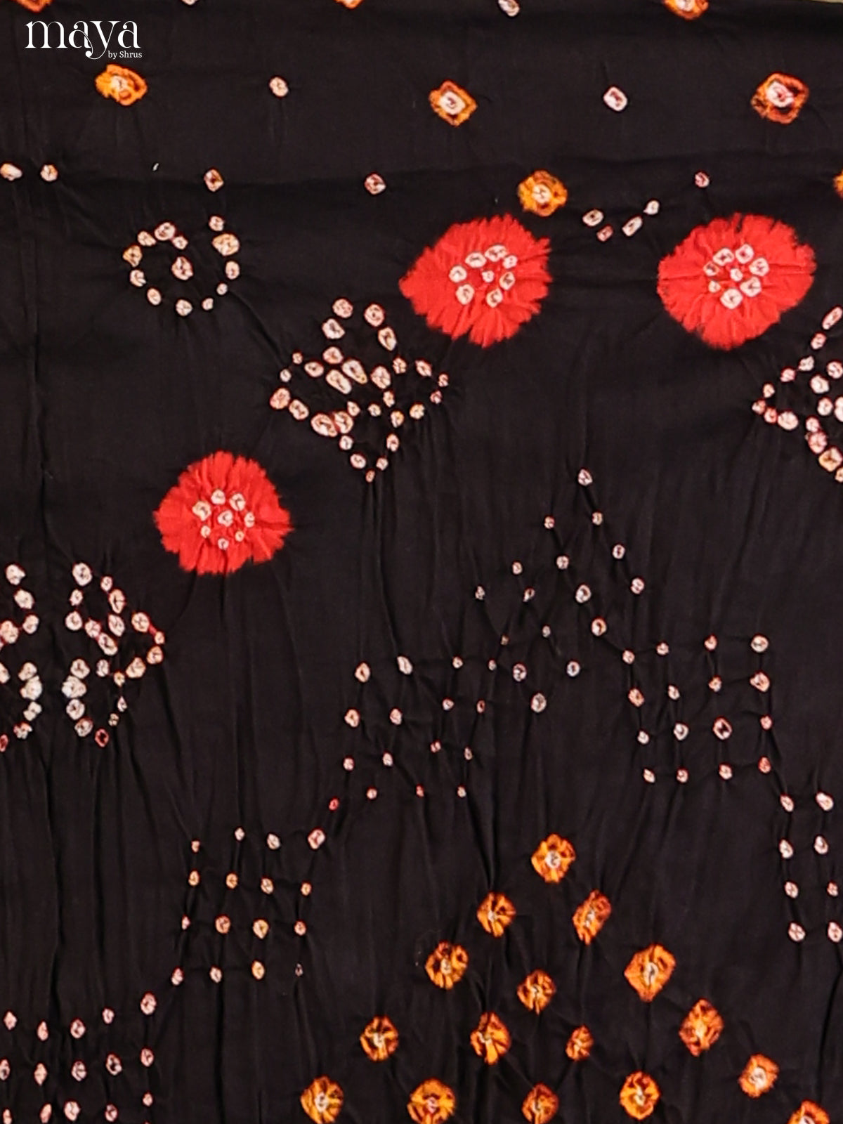 Black & Red - Bandhini salwar Unstitch