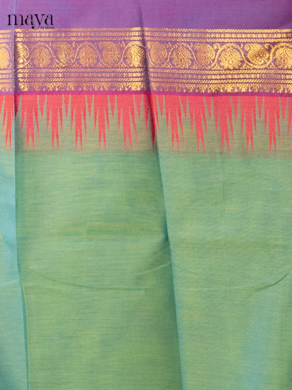 Pastel Green with Purple- chettinad top & dupatta combo