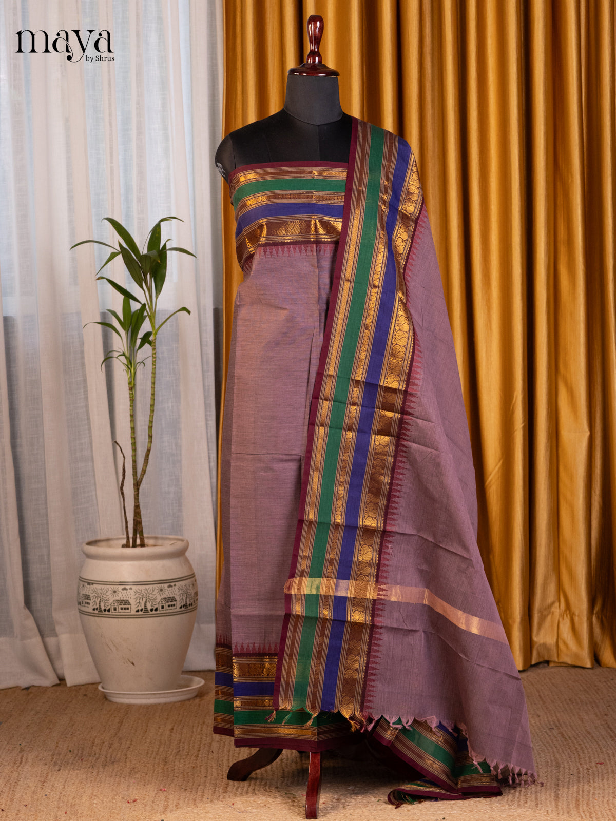 MDE07017 - chettinad top & dupatta combo