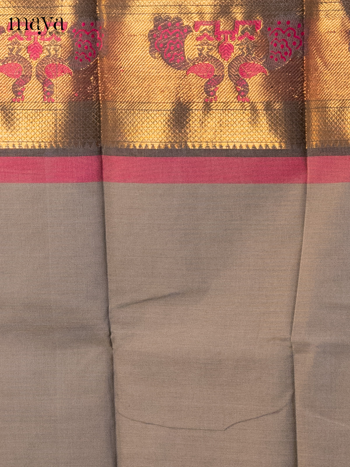 Grey & Pink - chettinad top & dupatta combo