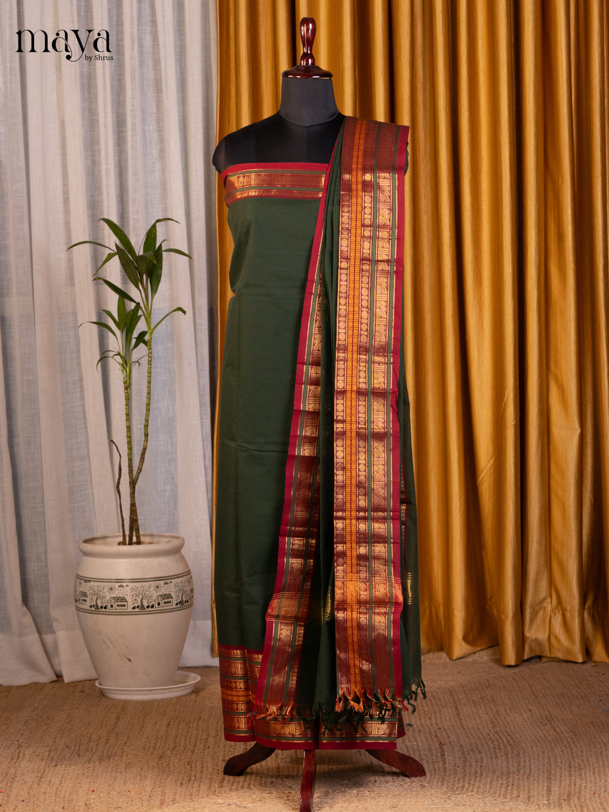 MDE07024 - chettinad top & dupatta combo