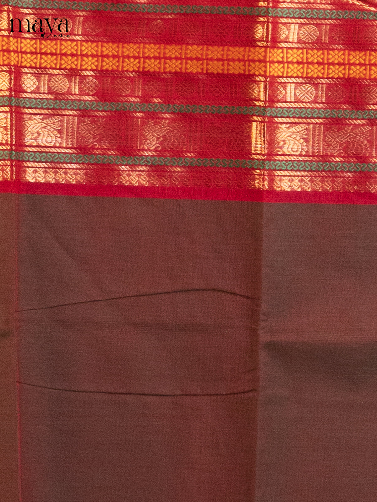 Brown with Red - chettinad top & dupatta combo