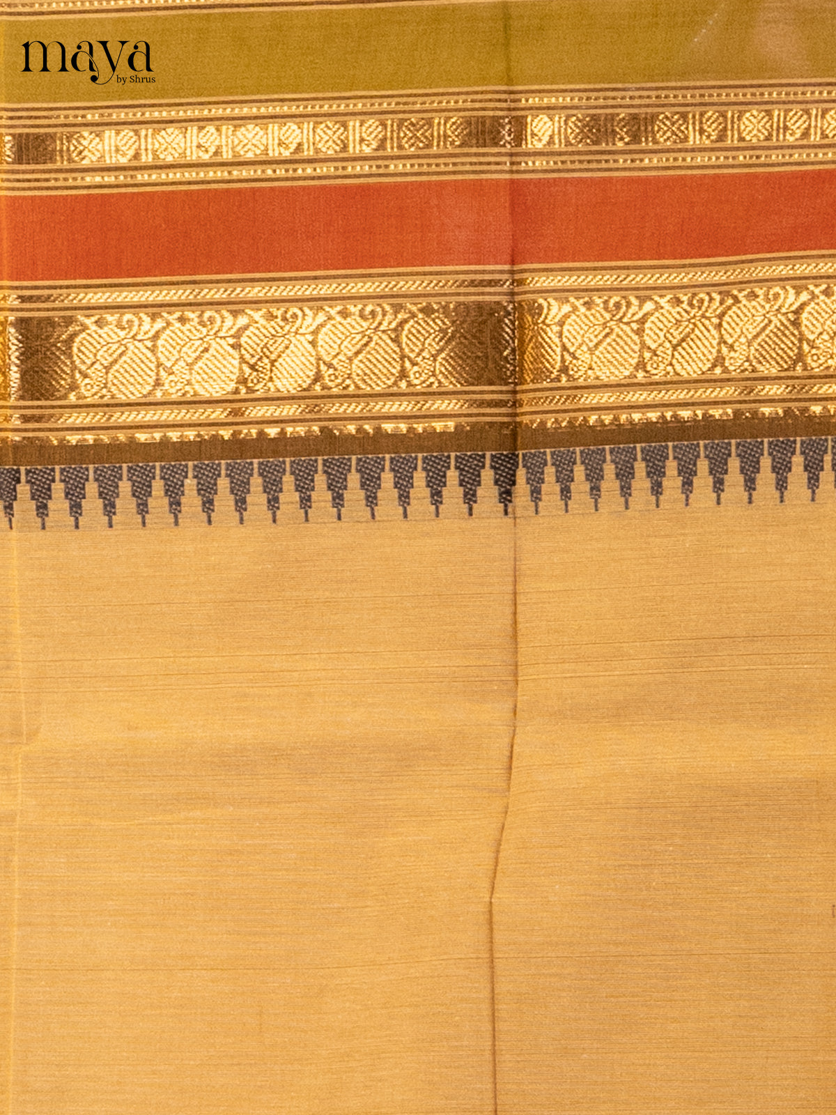 Beige & Green - chettinad top & dupatta combo