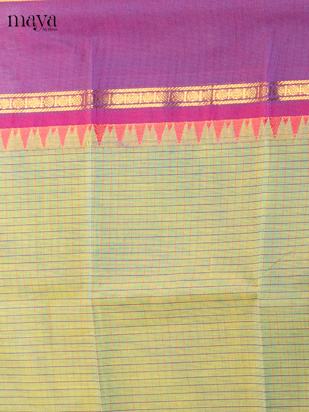 Pista Green with Purple - chettinad top & dupatta combo
