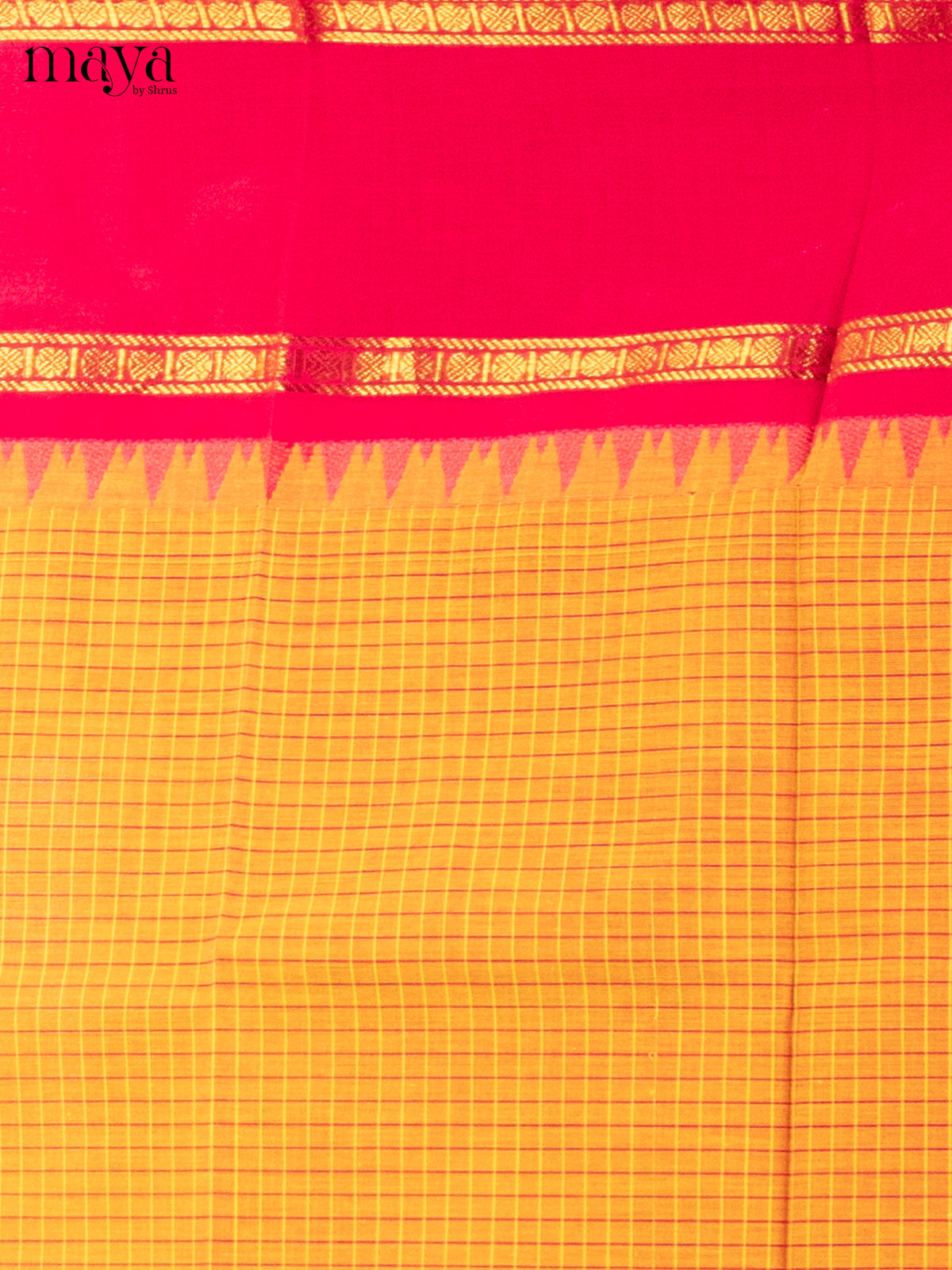 Yellow with Red - chettinad top & dupatta combo