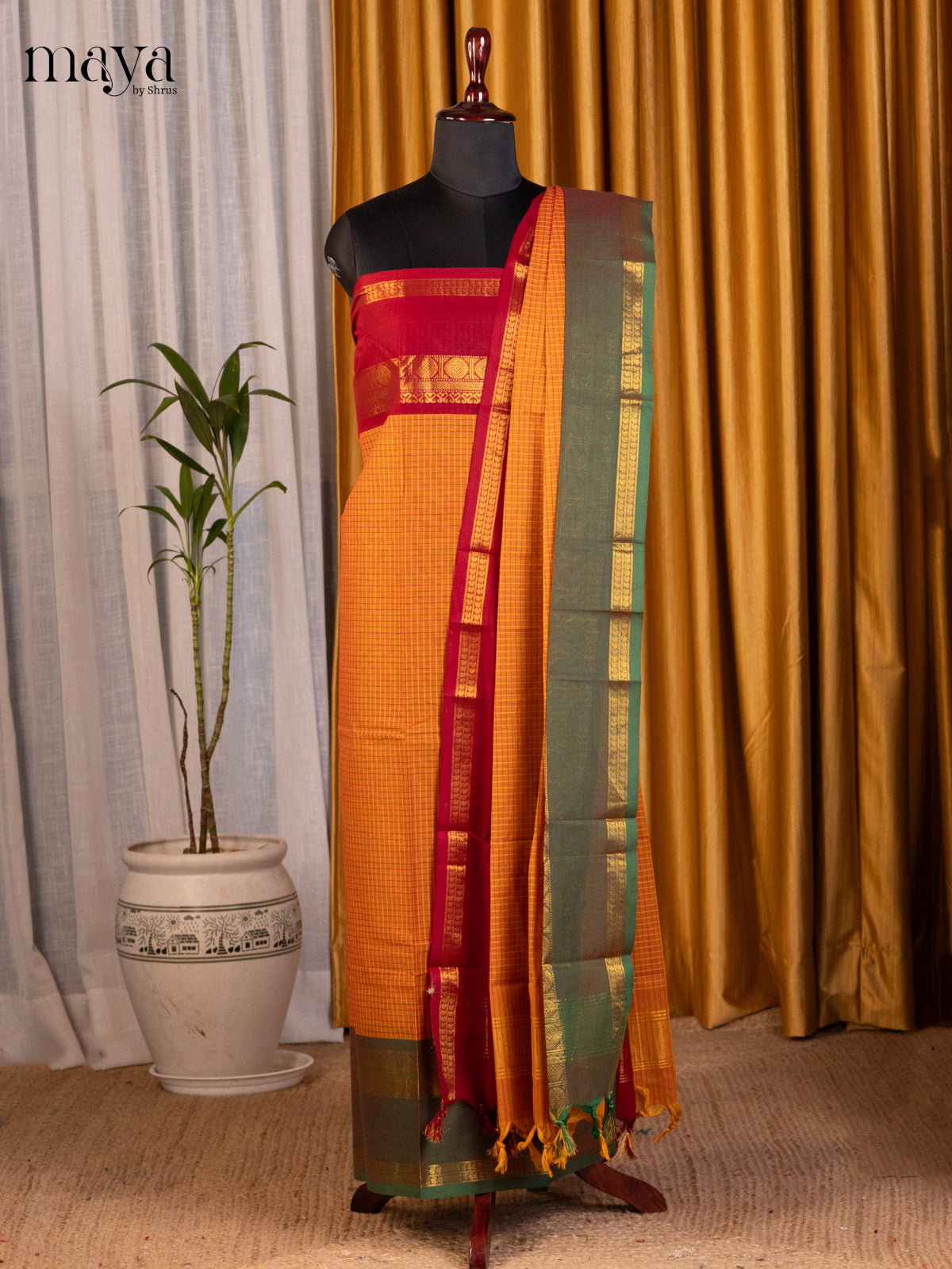 MDE07035 - chettinad top & dupatta combo