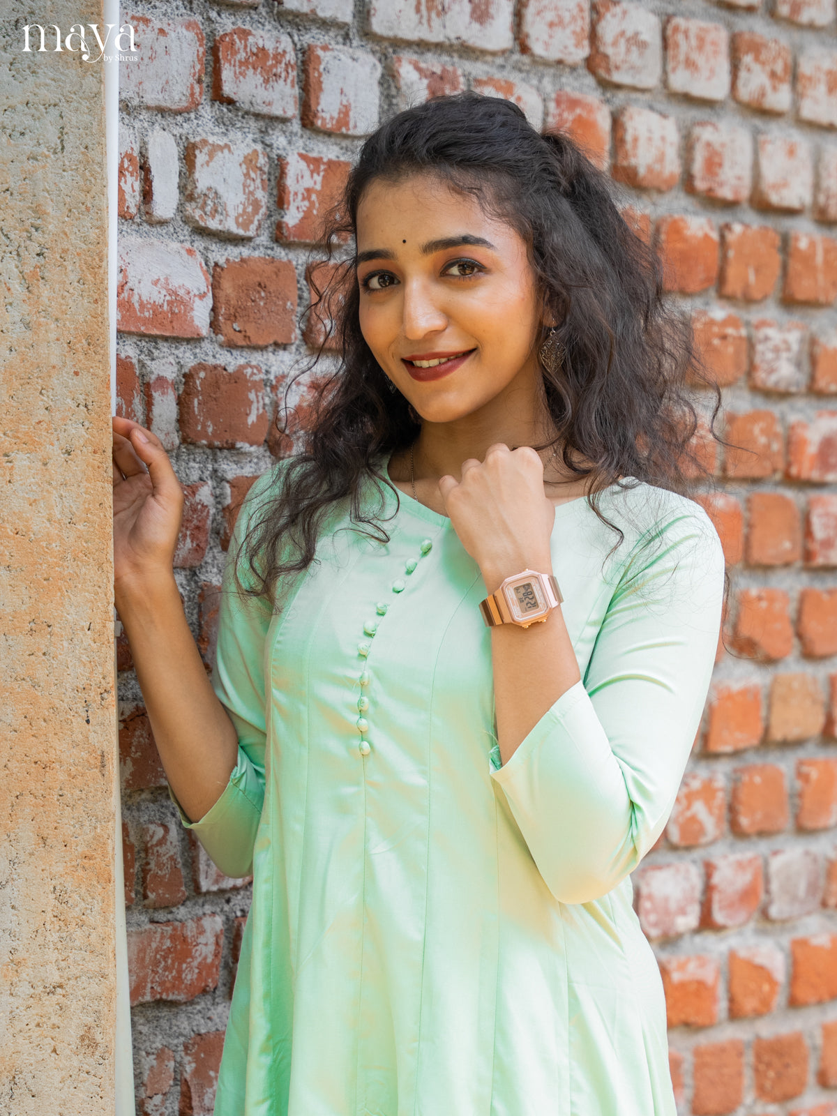 Ice Blue Solid Rayon Cotton Anarkali Kurti