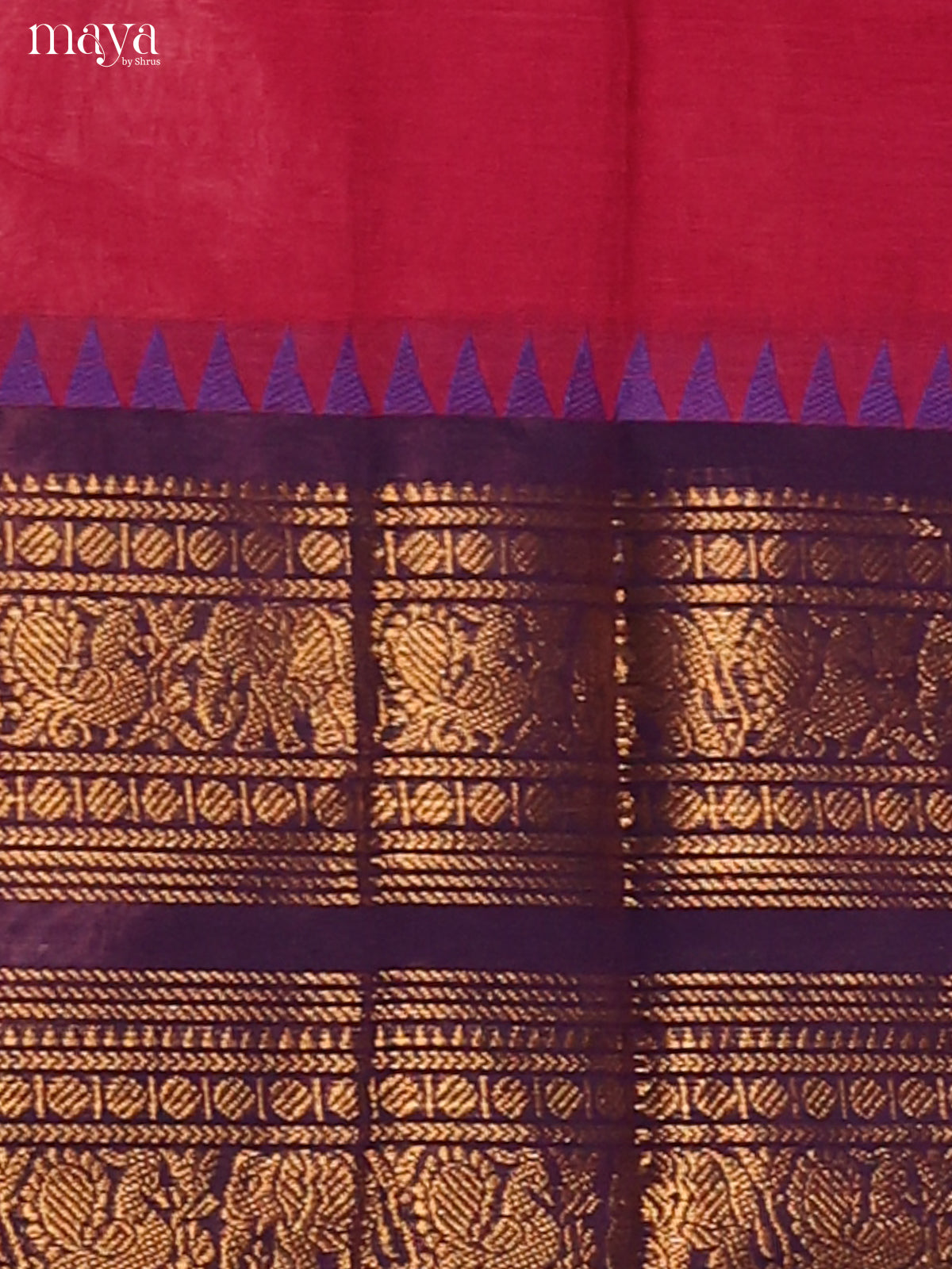 Pink Chettinad Cotton Dupatta with blue zari border
