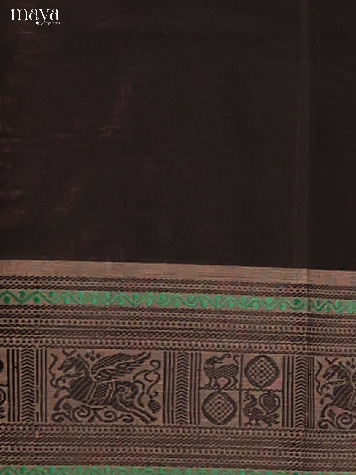 Black Chettinad Cotton Dupatta with thread woven grey bordre