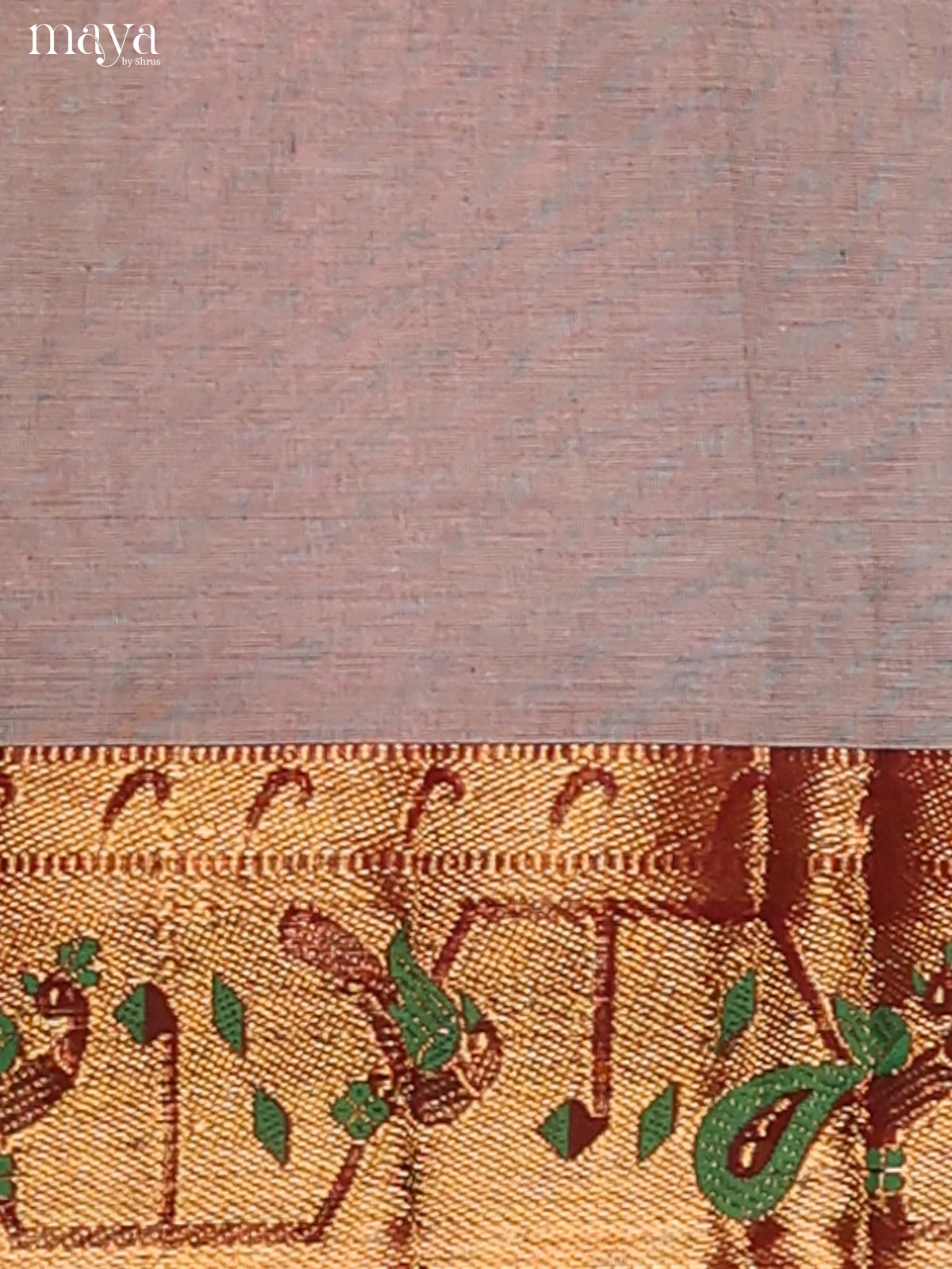 Grey Chettinad cotton Dupatta with contrast Green paithani zari border