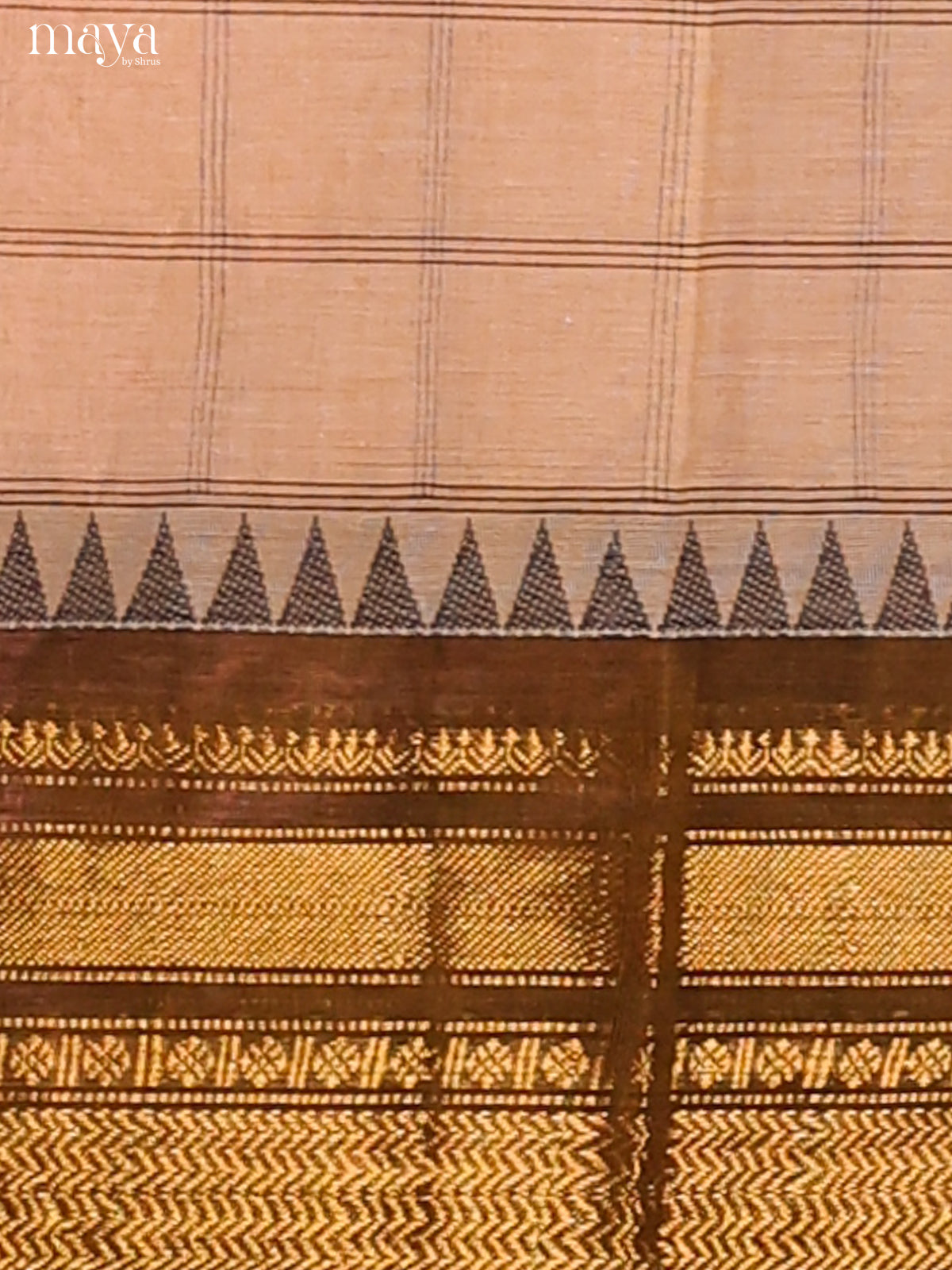 Cream Chettinad Cotton Dupatta with stripes pattern , zari border
