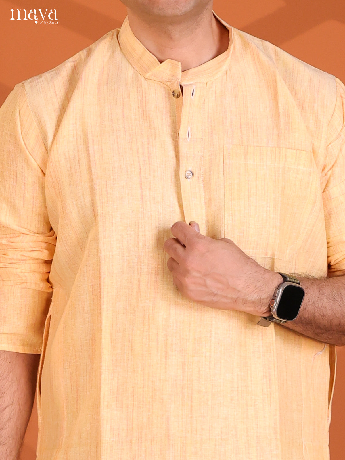 Sandal Cotton Solid Short Kurta