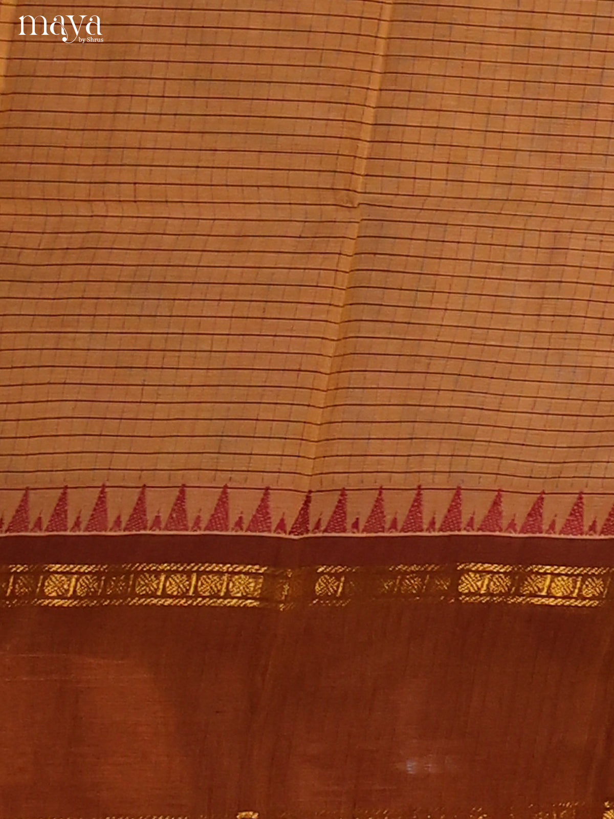 Beige with Brown - chettinad top & dupatta combo