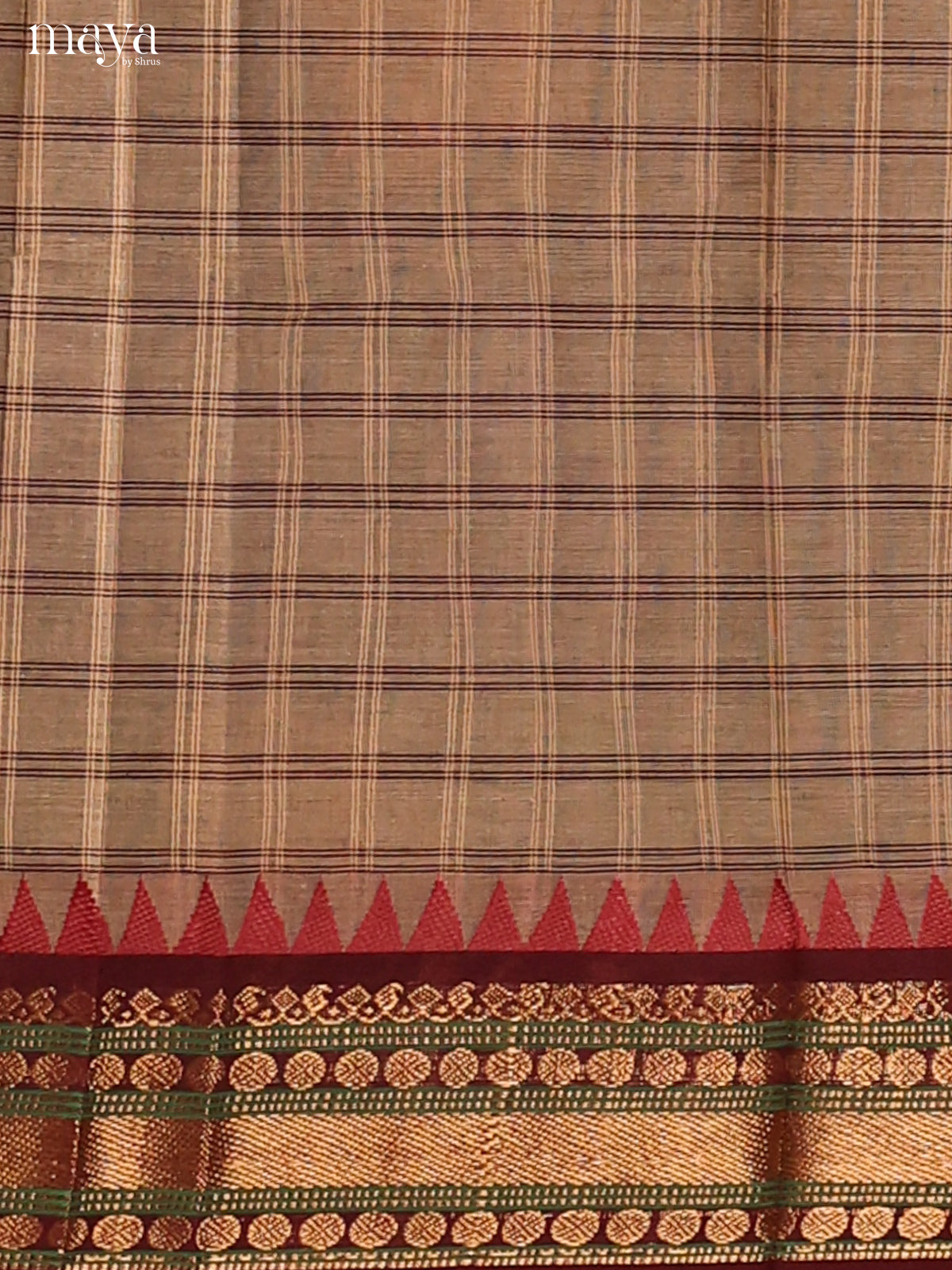 Grey & Maroon- chettinad top & dupatta combo