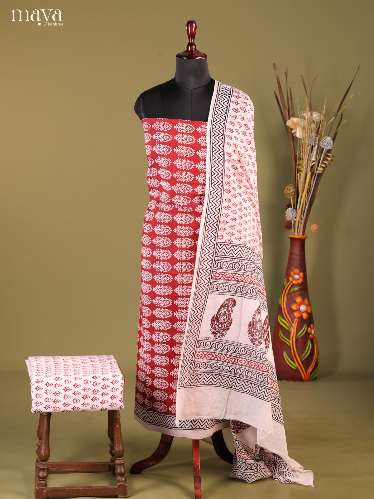 MDG28001-Bagh Cotton Salwar Unstich