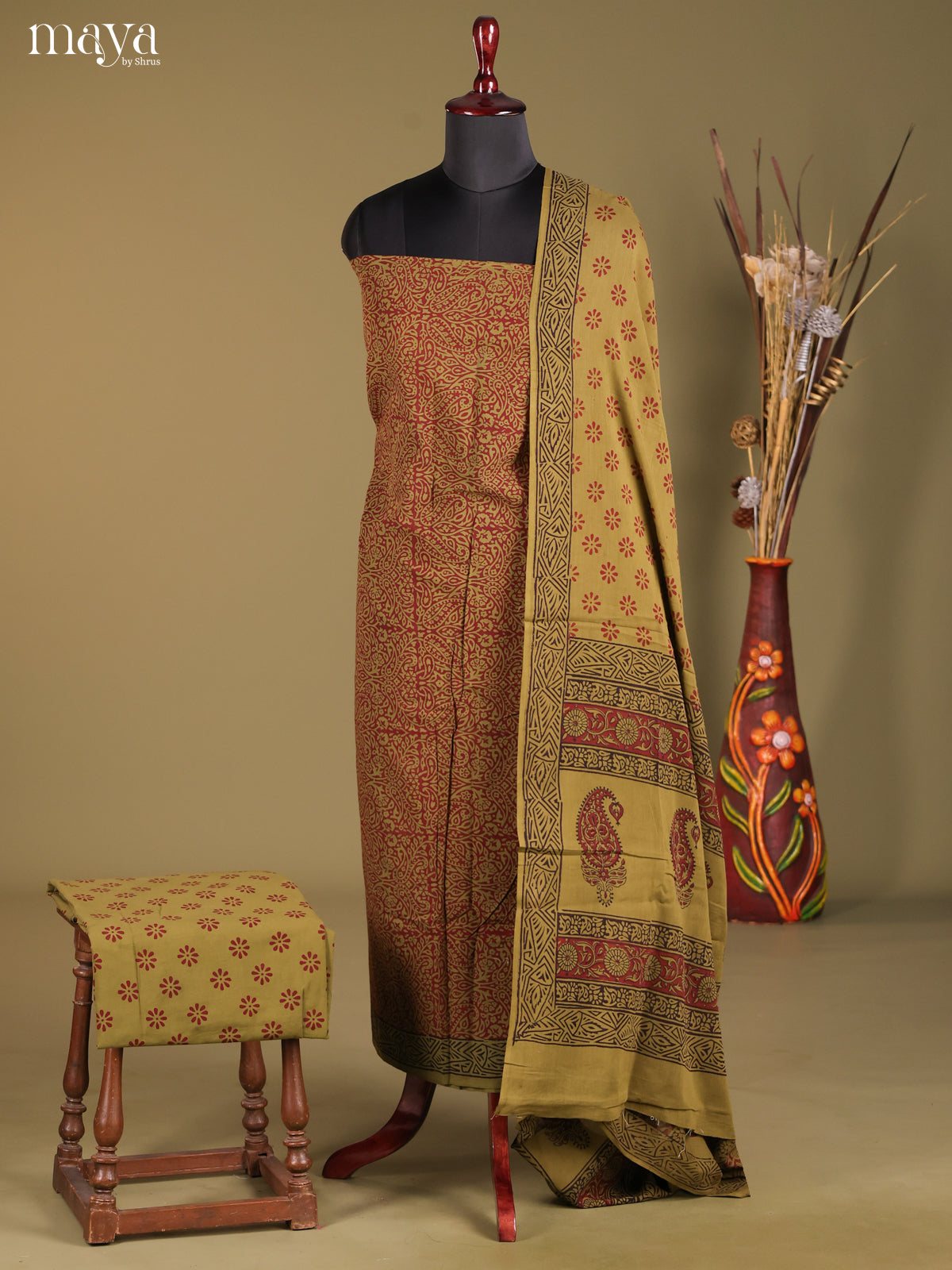 MDG28080-Bagh Cotton Salwar Unstich