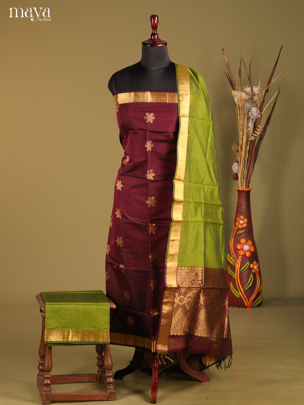 MDH02027-Semi silkcotton salwar unstitch