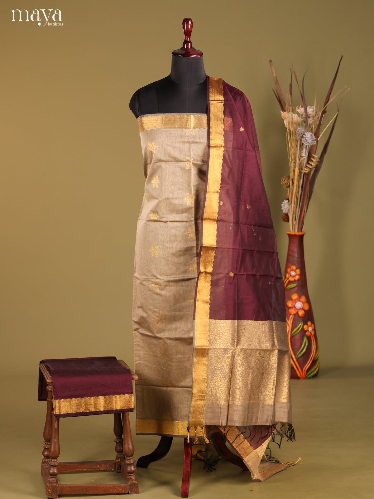 MDH02029-Semi silkcotton salwar unstitch