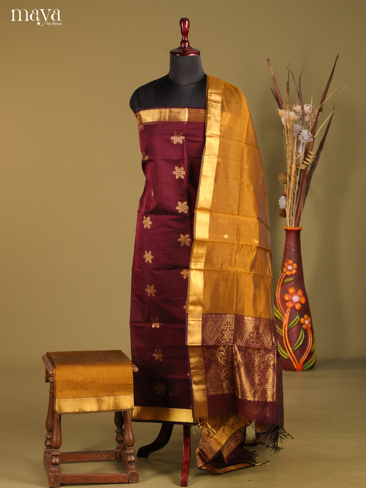 MDH02031-Semi silkcotton salwar unstitch