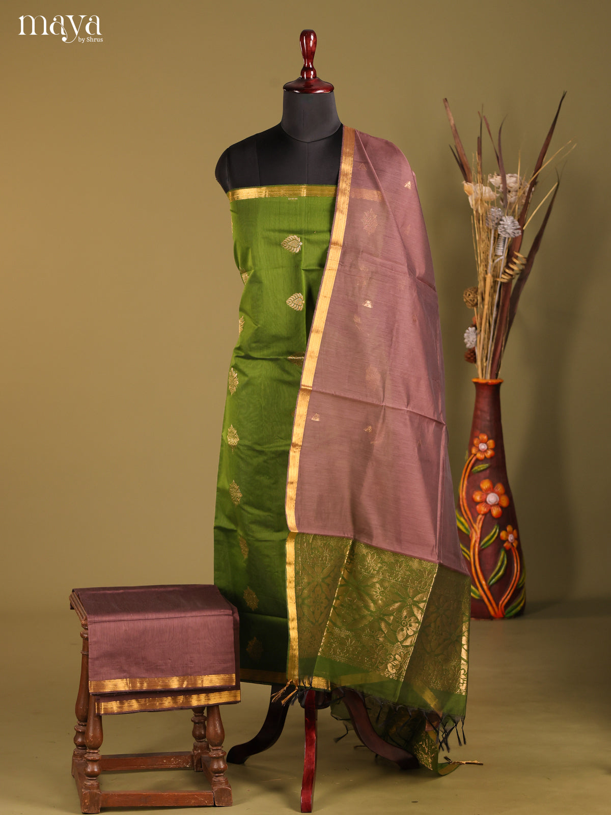 MDH02069-Semi silkcotton salwar unstitch