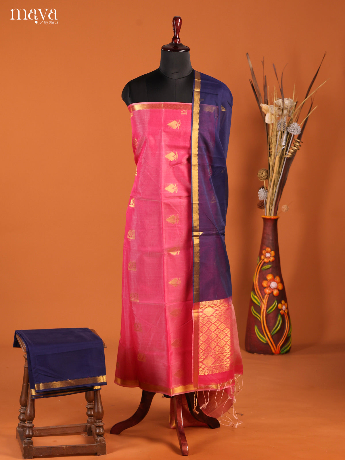 MDH02098-Semi silkcotton salwar unstitch