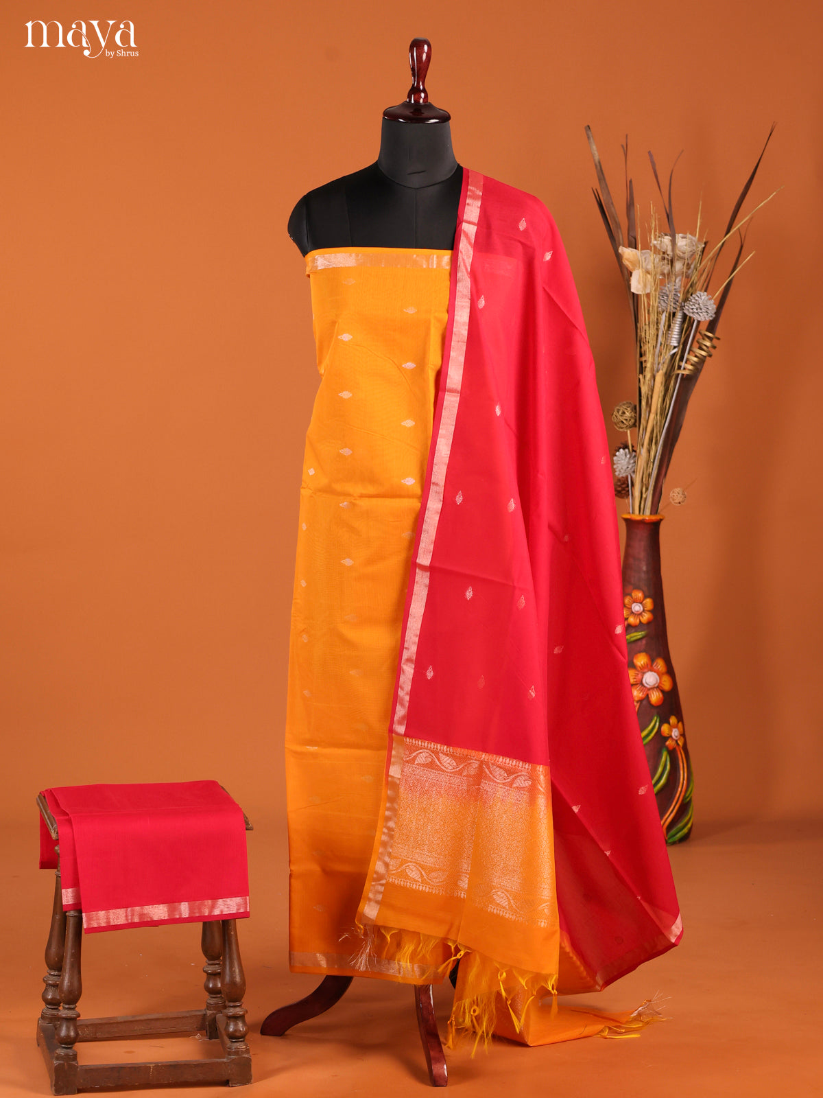 MDH02099-Semi silkcotton salwar unstitch