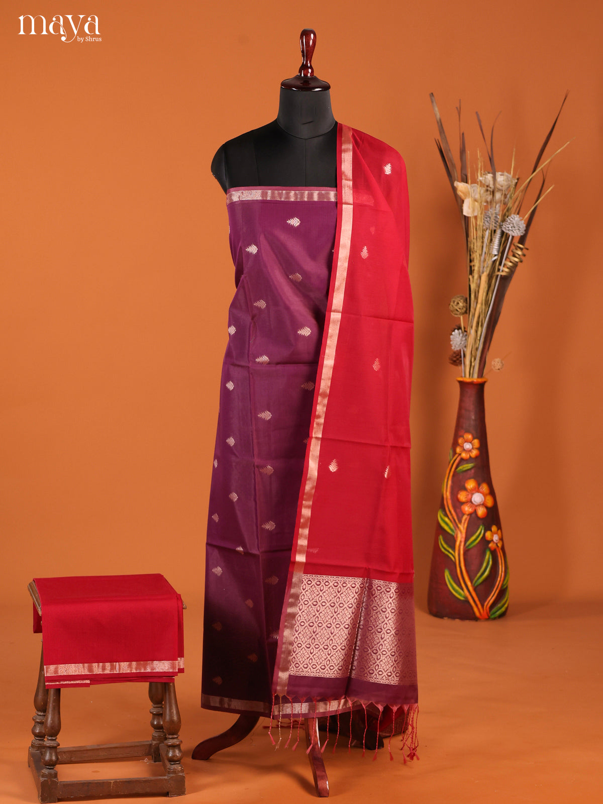 MDH02104-Semi silkcotton salwar unstitch