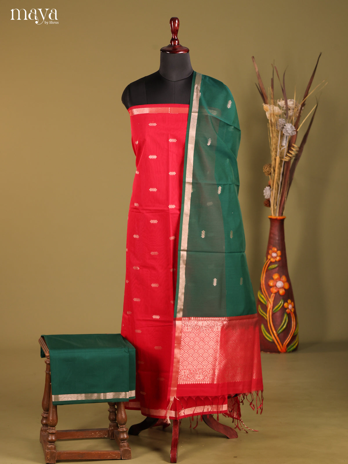 MDH02106-Semi silkcotton salwar unstitch